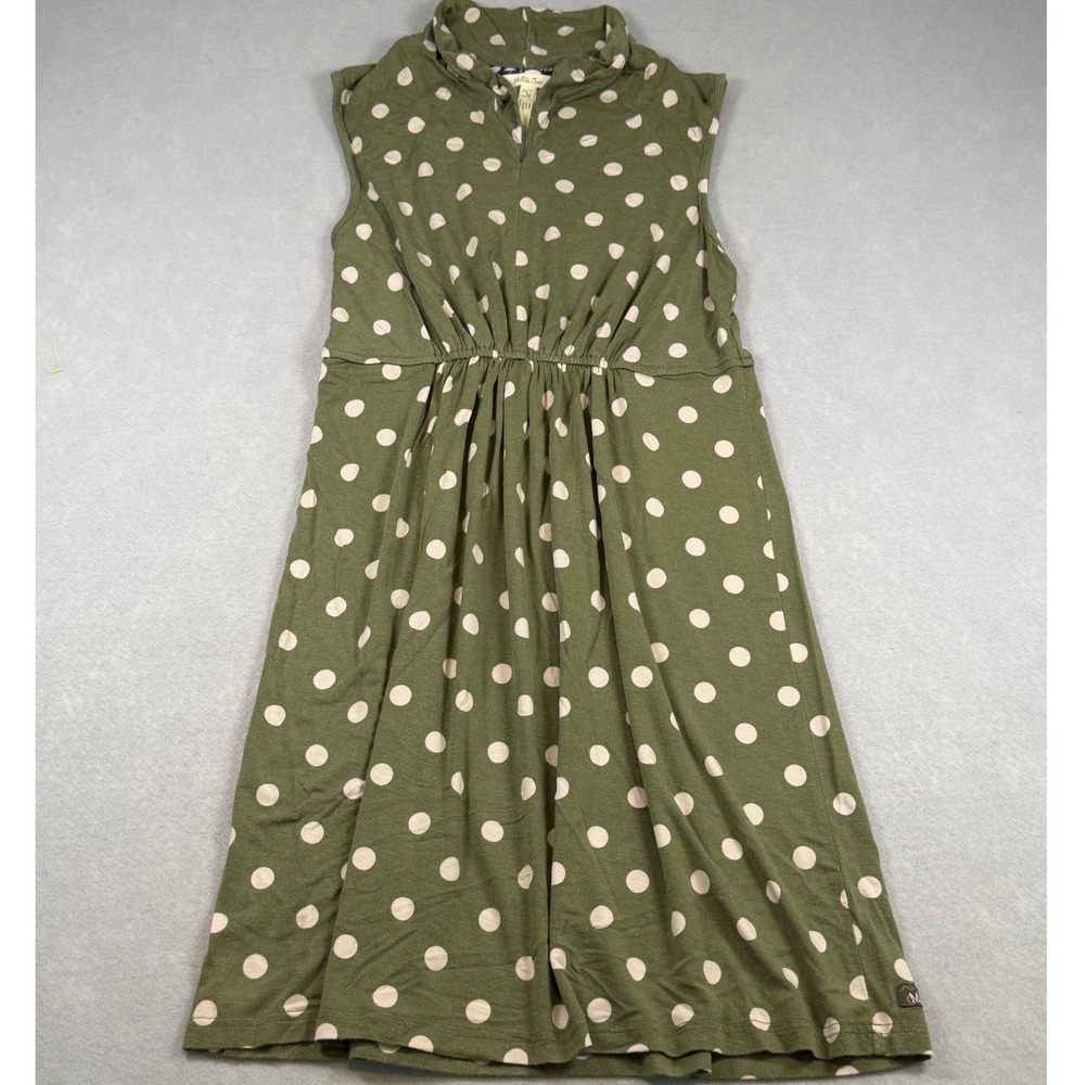 Matilda Jane Womens Small Olive Green Polka Dot Sleeveless Empire Waist Dress
